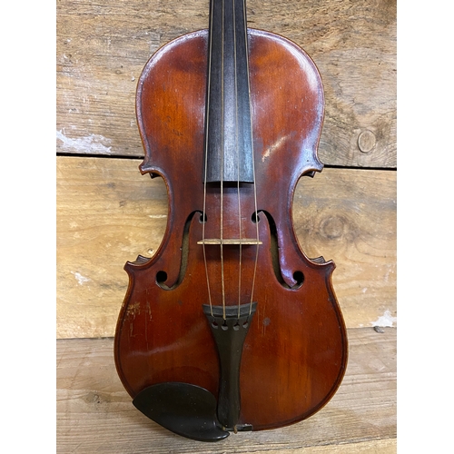 121 - 1900 3/4 French Violin, Labelled E. J. Frankland the Scholastic Suppy London