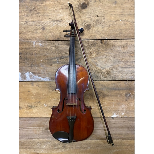 121 - 1900 3/4 French Violin, Labelled E. J. Frankland the Scholastic Suppy London