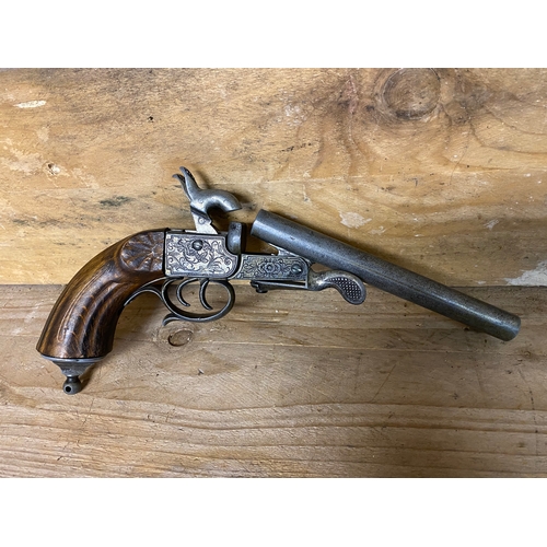 138 - Replica Double Barrelled Flintlock Pistol