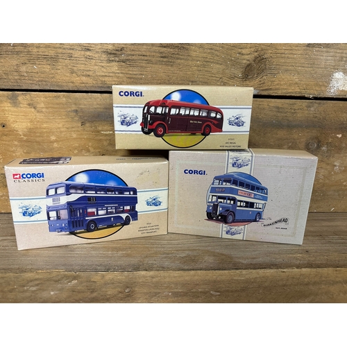 151 - Three Corgi Diecast Buses Boxed