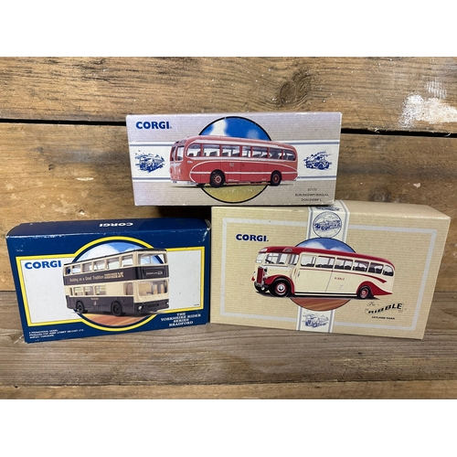 152 - Three Corgi Diecast Buses Boxed