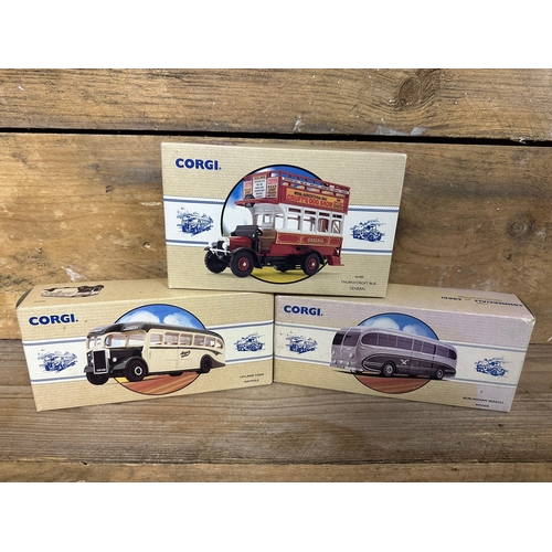 154 - Three Corgi Diecast Buses Boxed