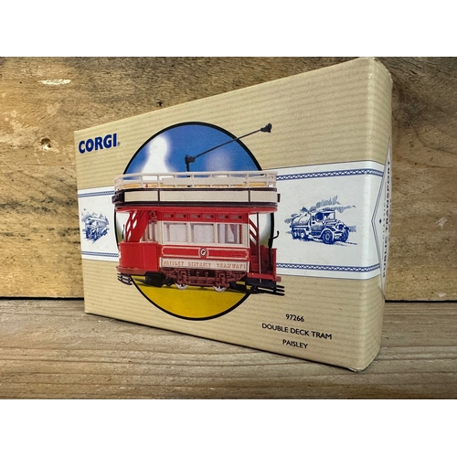 157 - Seven Corgi Diecast Trams Boxed