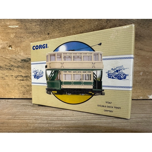 157 - Seven Corgi Diecast Trams Boxed