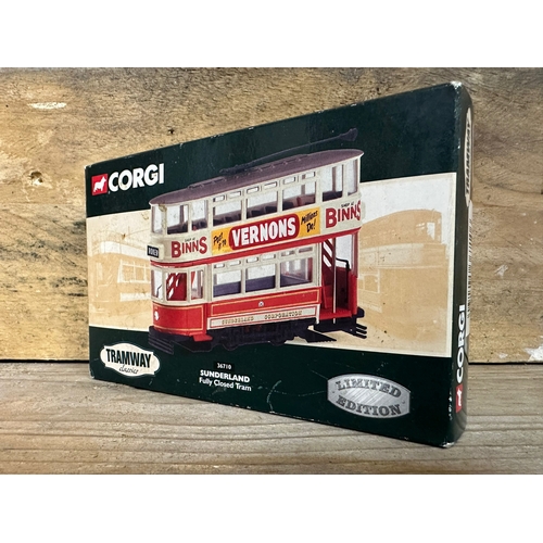 157 - Seven Corgi Diecast Trams Boxed