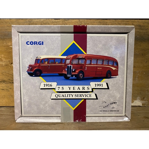 161 - Four Corgi Diecast Buses Boxed