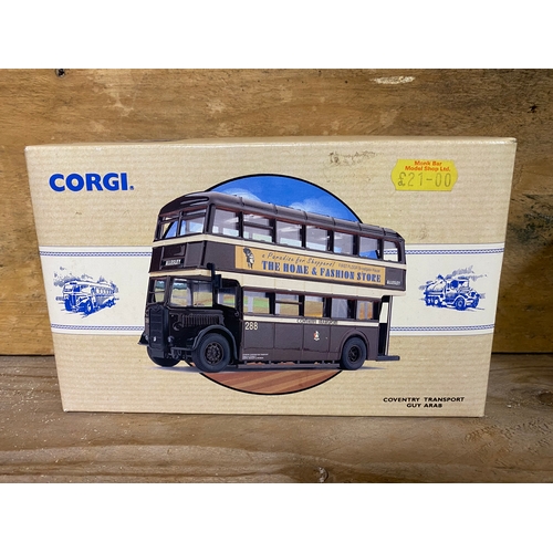 165 - Four Corgi Diecast Buses Boxed