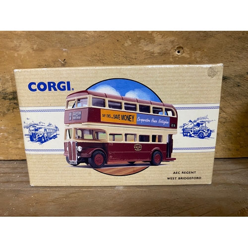 165 - Four Corgi Diecast Buses Boxed