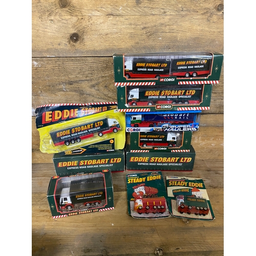 173 - Collection of Ten Corgi Diecast Eddie Stobart Vehicles including The Adventures of Steady Eddie