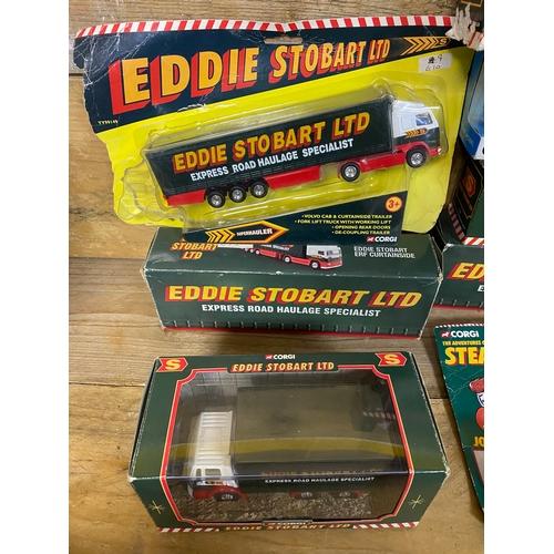 173 - Collection of Ten Corgi Diecast Eddie Stobart Vehicles including The Adventures of Steady Eddie