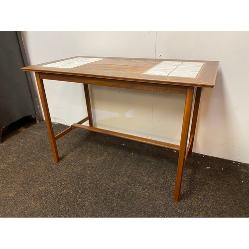 190 - Mid Century Games Table with Inlayed Chessboard, wood blown slightly in the centre