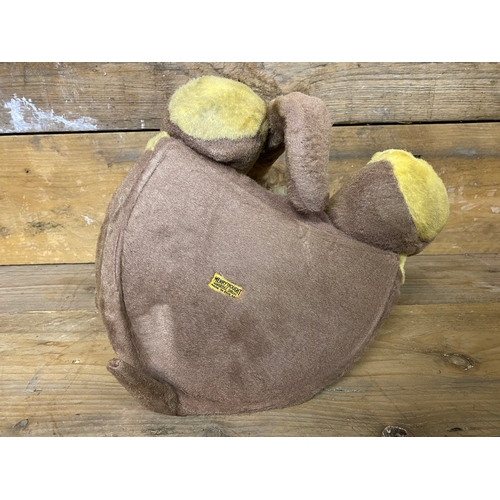 194 - Vintage Merrythought Plush Elephant Bag, seem split on side of zip