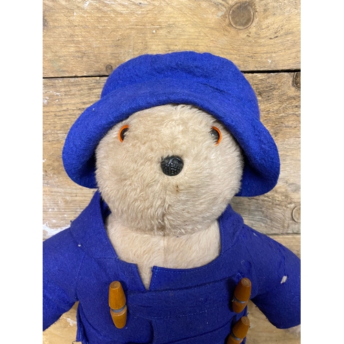 198 - Vintage Plush Paddington Bear, some holes on clothing