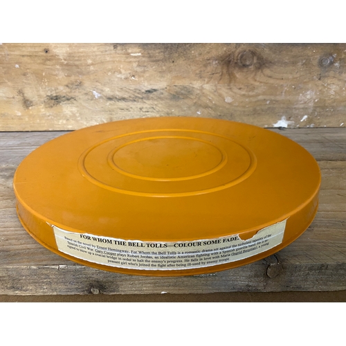 206 - 16mm Film Reel in Plastic Case Labelled 'For Whom the Bell Tolls - Colour some fade' - untested