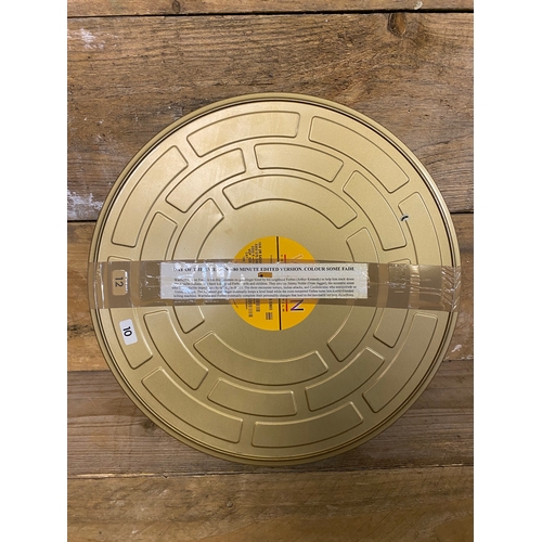 207 - 16mm Film Reel in Metal Case Labelled 'Day of the Evil Gun - 80 Minuted Edited Version colour some f... 