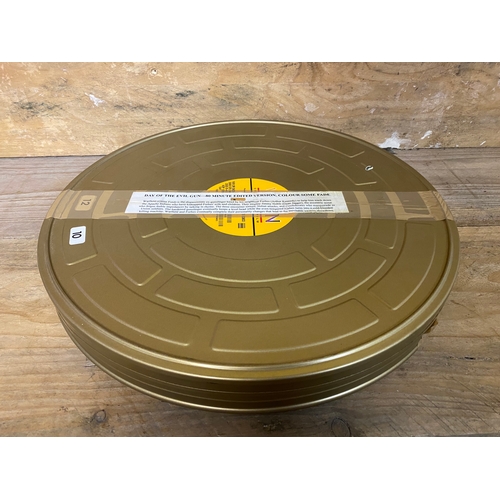 207 - 16mm Film Reel in Metal Case Labelled 'Day of the Evil Gun - 80 Minuted Edited Version colour some f... 