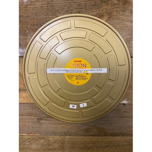 208 - 16mm Film Reel in Metal Case Labelled ' Hawaii Five O - Elegy in a Rainforest, colour some fade 2000... 