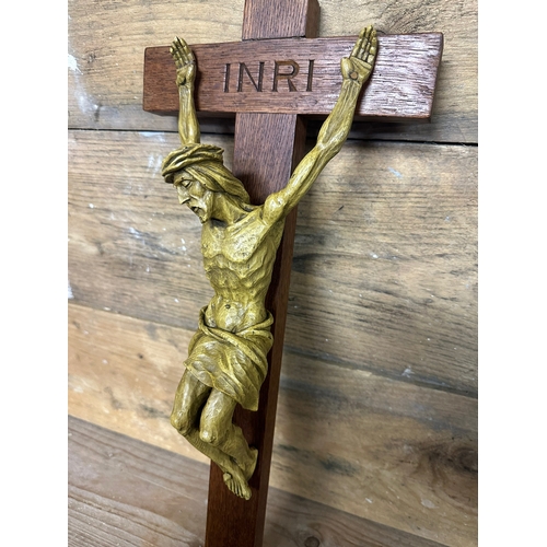 211 - Carved Wooden Crucifix, 56cm