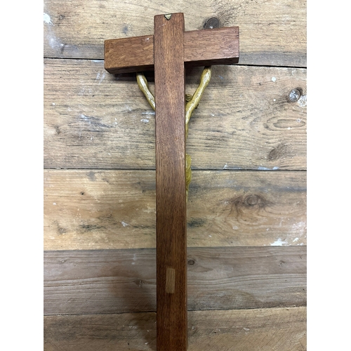 211 - Carved Wooden Crucifix, 56cm