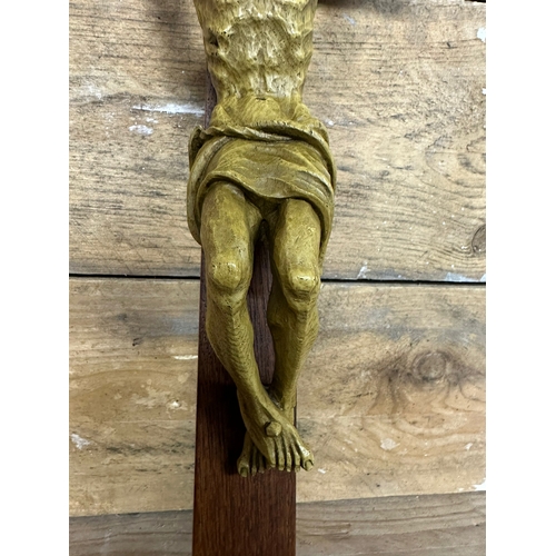 211 - Carved Wooden Crucifix, 56cm