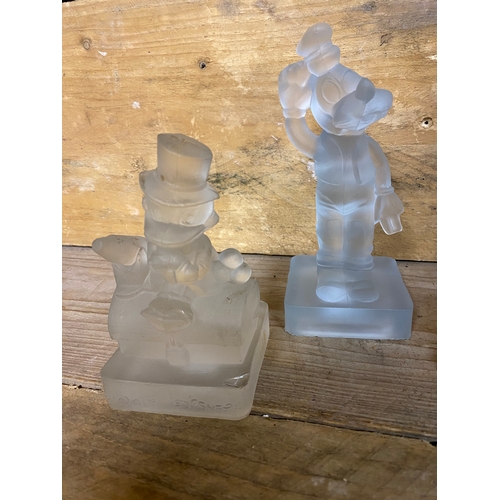 281 - Collection of Frosted Glass Collectible Disney Figurines, some with chips