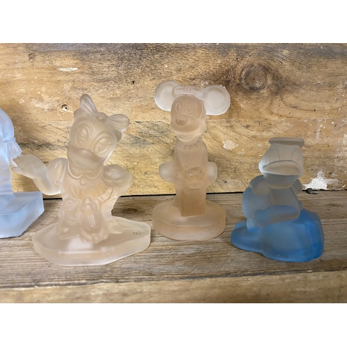 281 - Collection of Frosted Glass Collectible Disney Figurines, some with chips