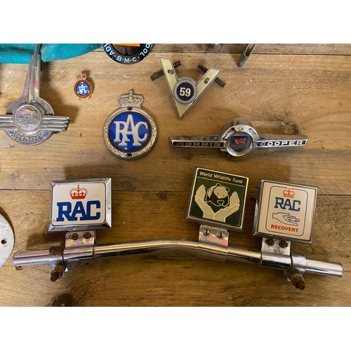 292 - Selection of Automobila Badges and Plates with Blue Bag