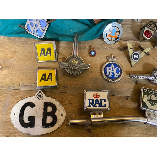 292 - Selection of Automobila Badges and Plates with Blue Bag