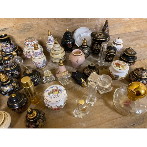 302 - Collection of Assorted Ceramic and Glass Perfume and Balm Bottles