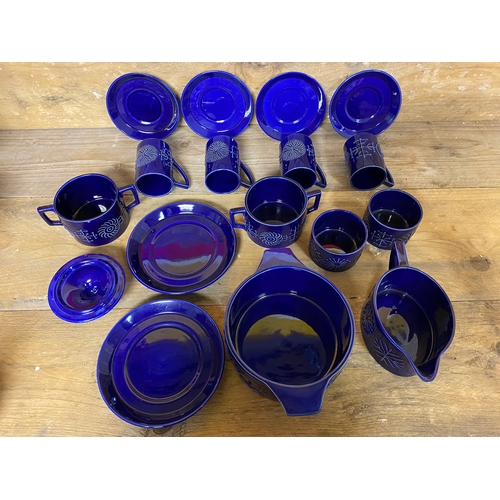 344 - Collection of Portmeirion Totem Blue Ceramics, some pieces AF