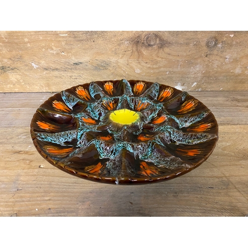 350 - French Valluris / Majolica Oyster Plate