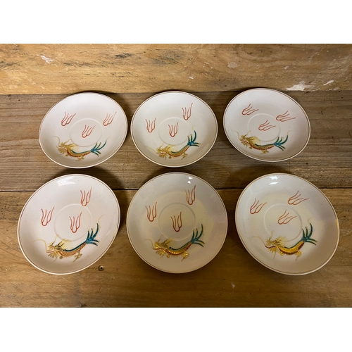 355 - Mixed Lot of Hand Painted Oriental Cups, Saucers and Milk Jugs. Cups feature Geisha Girl