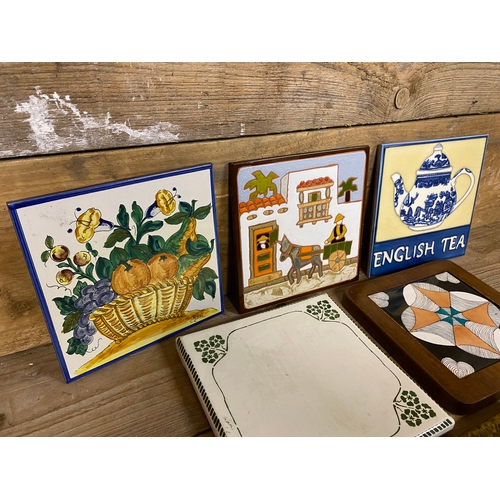 361 - Collection of 8 Decorative Ceramic Tiles