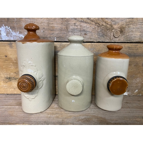 362 - Three Vintage Stoneware Hot Water Bottles