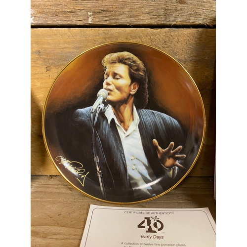 367 - Three Bombay Mint Cliff Richard Picture Plates and Bradford Exchange Marylin Monroe Plate