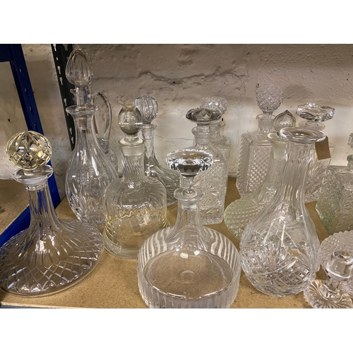 422 - Collection of Lead Crystal, Cut and Pressed Glass Decanters - includes additional stopper