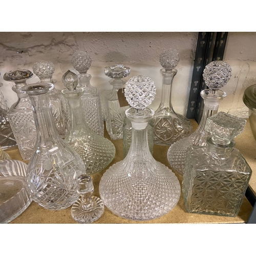 422 - Collection of Lead Crystal, Cut and Pressed Glass Decanters - includes additional stopper