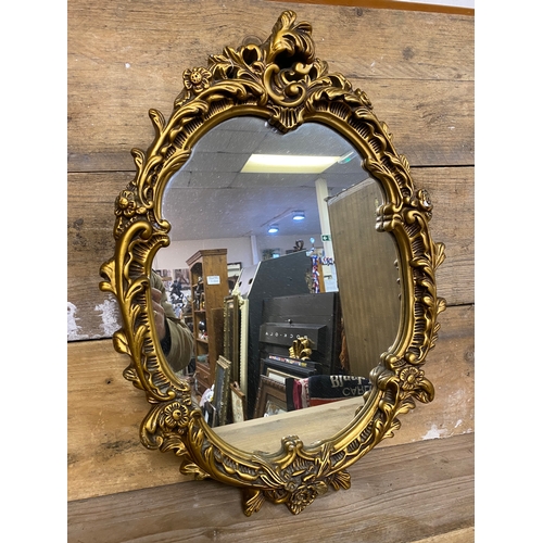 424 - Ornate Gilt Plaster Framed Mirror 62 x 46cm