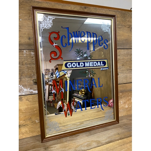 428 - Framed Schweppes Advertising Mirror 62 x 44cm