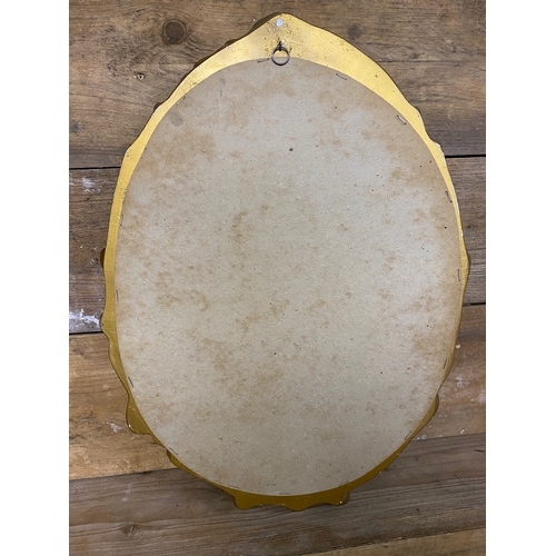 430 - Ornate Gilt Plaster Framed Oval Mirror, 63 x 46cm