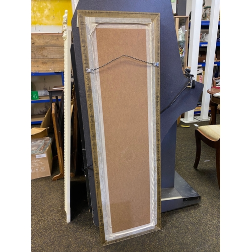 431 - Long Gilt Framed Bevelled Mirror, 132 x 41cm