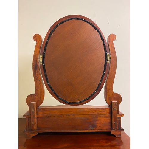 437 - Victorian Reproduction Dressing Table Mirror with Bow Fronted Drawer