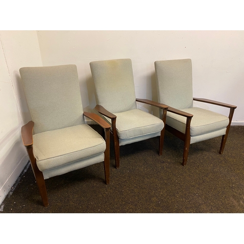 442 - Three Wooden Parker Knoll Armchairs