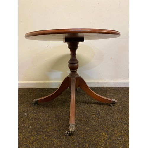 447 - Mid Century Low Table with Metal Lions Paw Feet on Casters