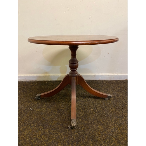 447 - Mid Century Low Table with Metal Lions Paw Feet on Casters