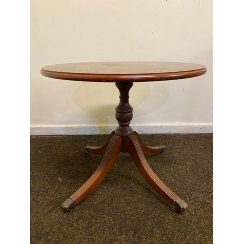 447 - Mid Century Low Table with Metal Lions Paw Feet on Casters