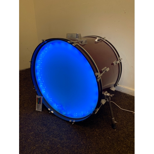 449 - Up-cycled Colour Change Light Up Bass Drum with Remote