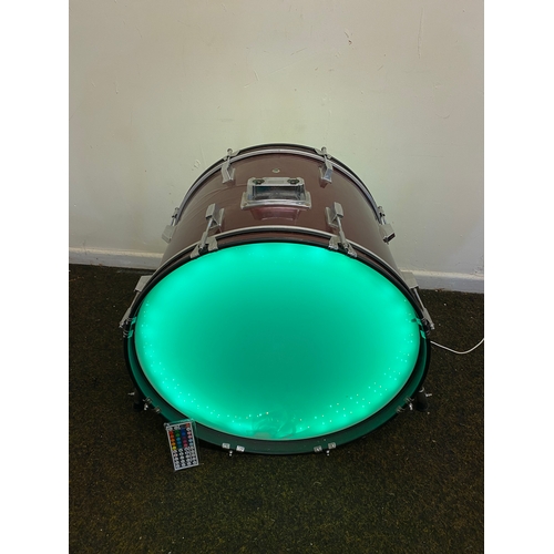 449 - Up-cycled Colour Change Light Up Bass Drum with Remote