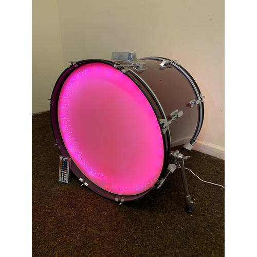 449 - Up-cycled Colour Change Light Up Bass Drum with Remote