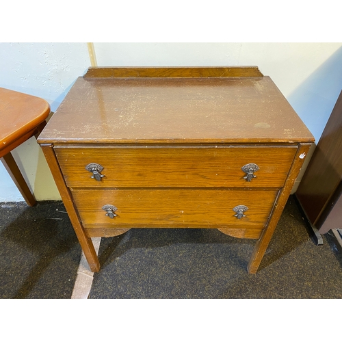 452 - Up Cycled Table with Small Two Drawer Sideboard